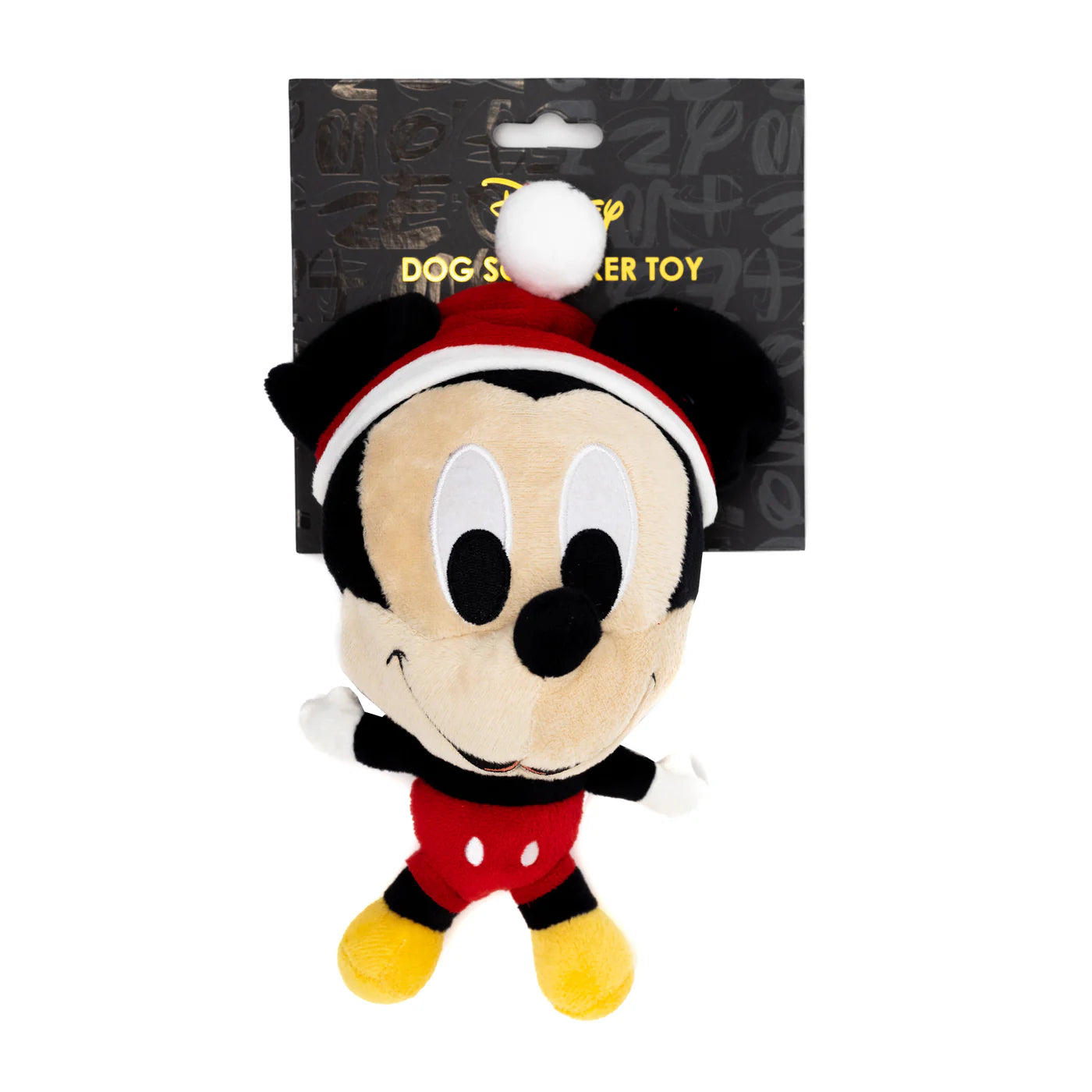 Buckle Down - Dog Toy Squeaker Plush Mickey Mouse Santa Hat