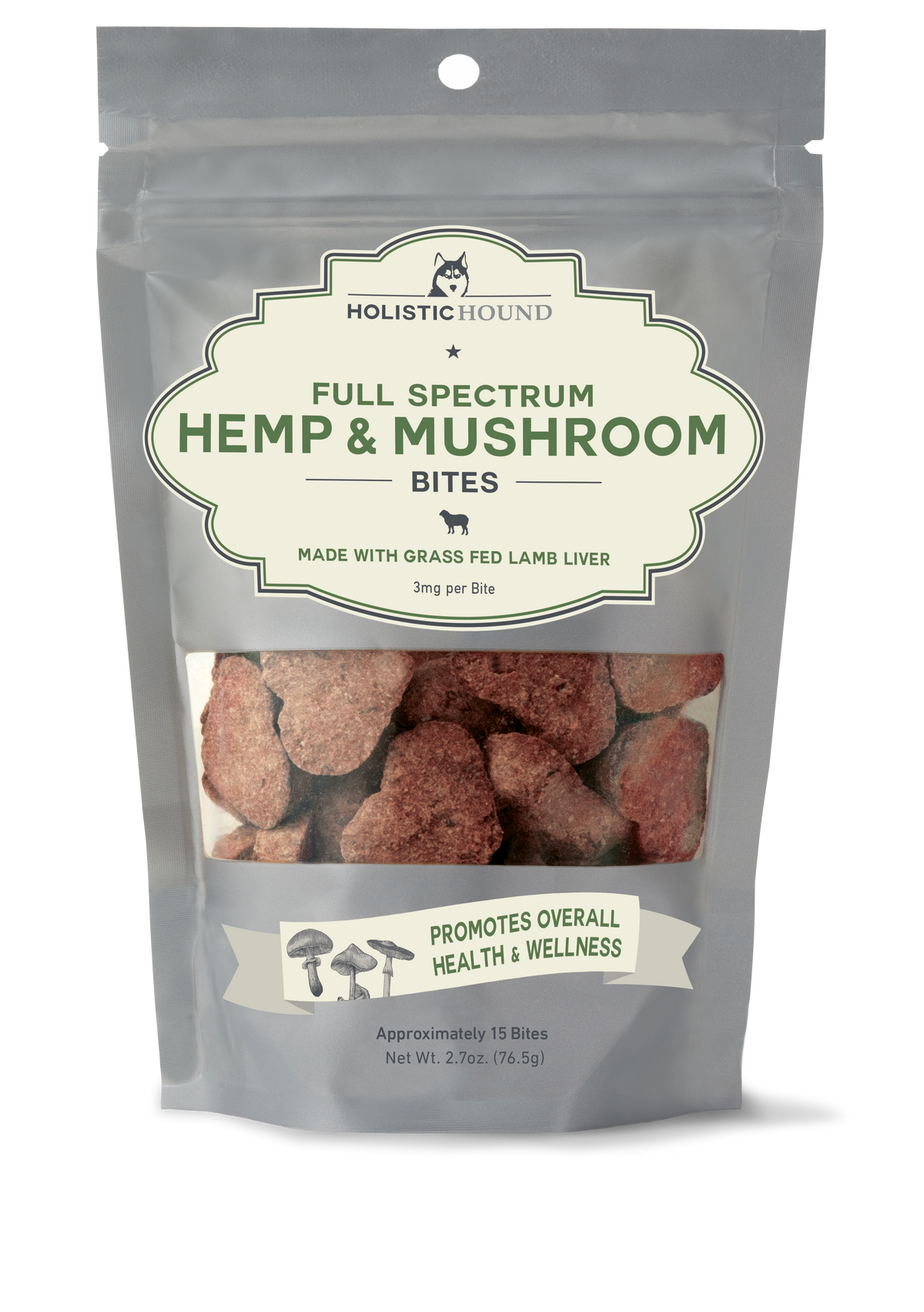 Lamb Liver Bites With Mushrooms Supplement for Dogs