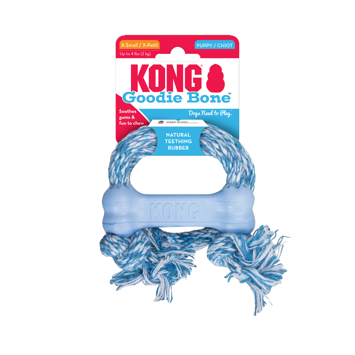 KONG PUPPY GOODIE BONE W/ROPE