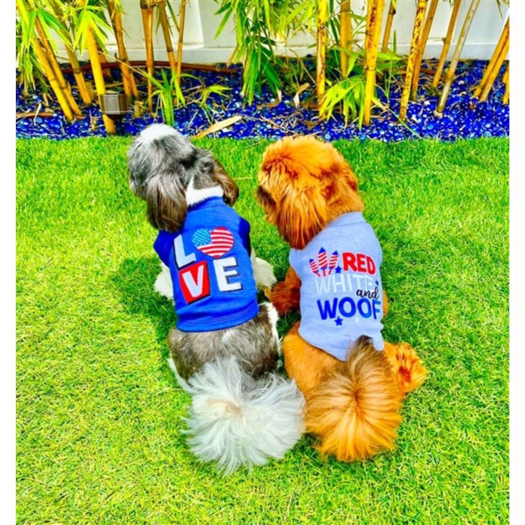 Red, White and Woof Dog Tank