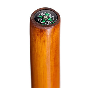 Dark Brown Mountain Cane w/ Compass