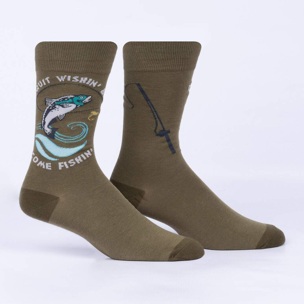 Sock It To Me - Quit Wishin' & Come Fishin' Crew Socks