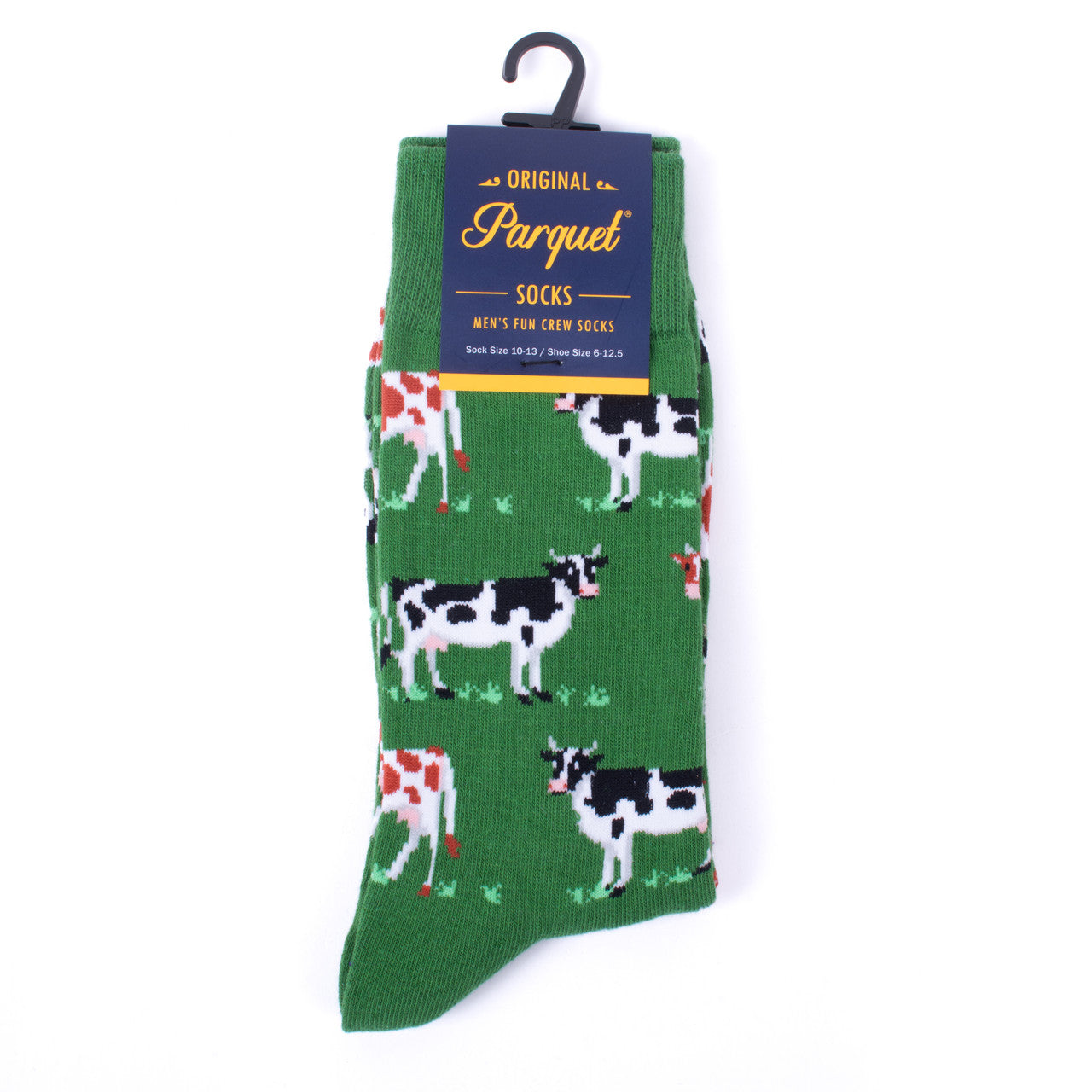 Selini New York - Socks Men's Cow on Green Field