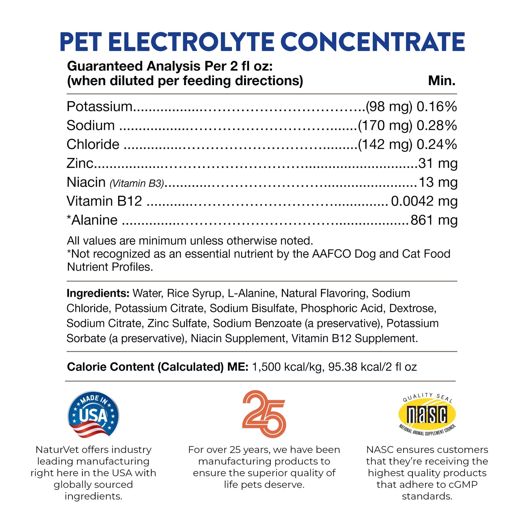 Pet Electrolyte Concentrate