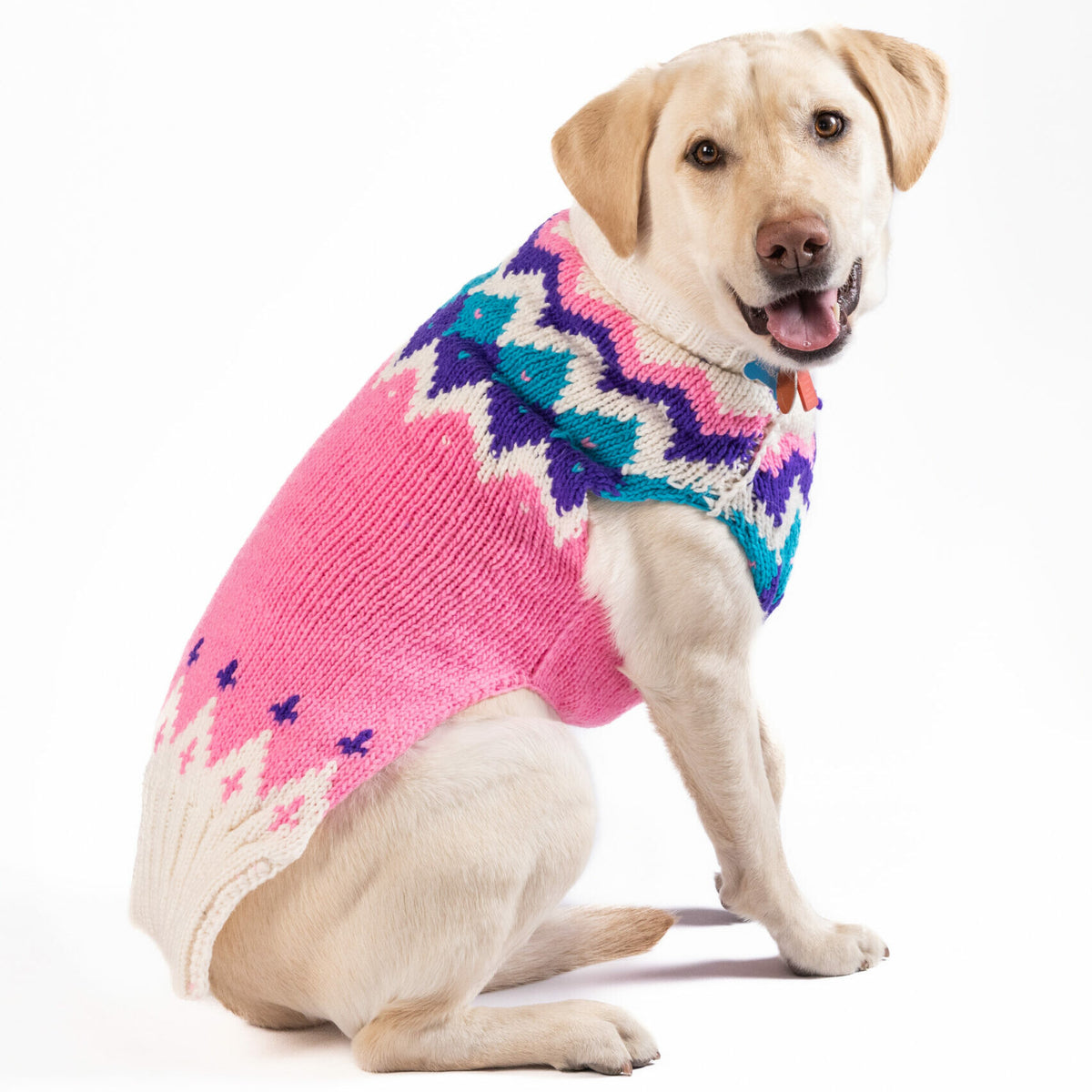 Dog Sweater Pink Ski Bum