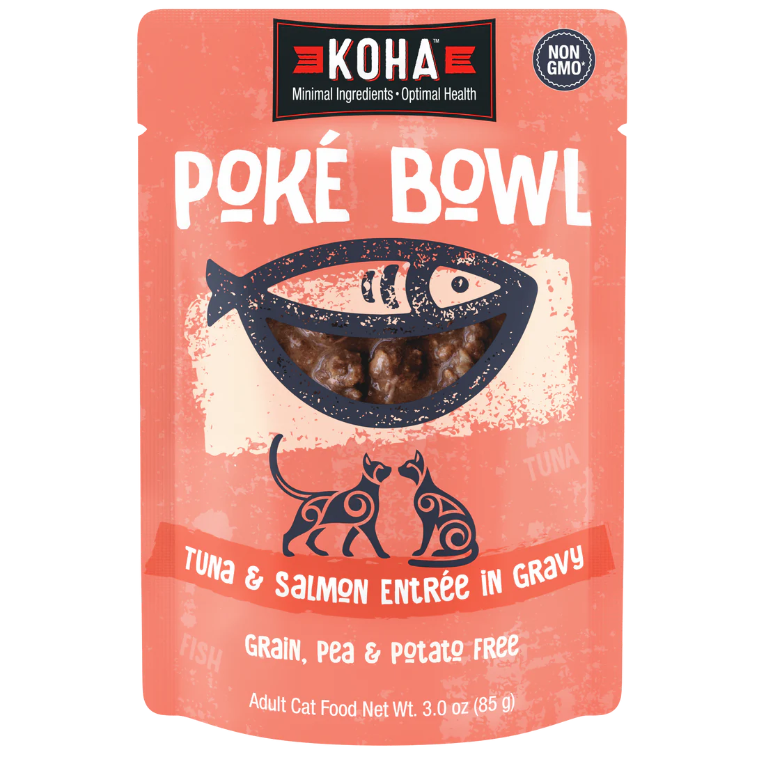 KOHA - Poké Bowl Tuna & Salmon Entrée in Gravy for Cats