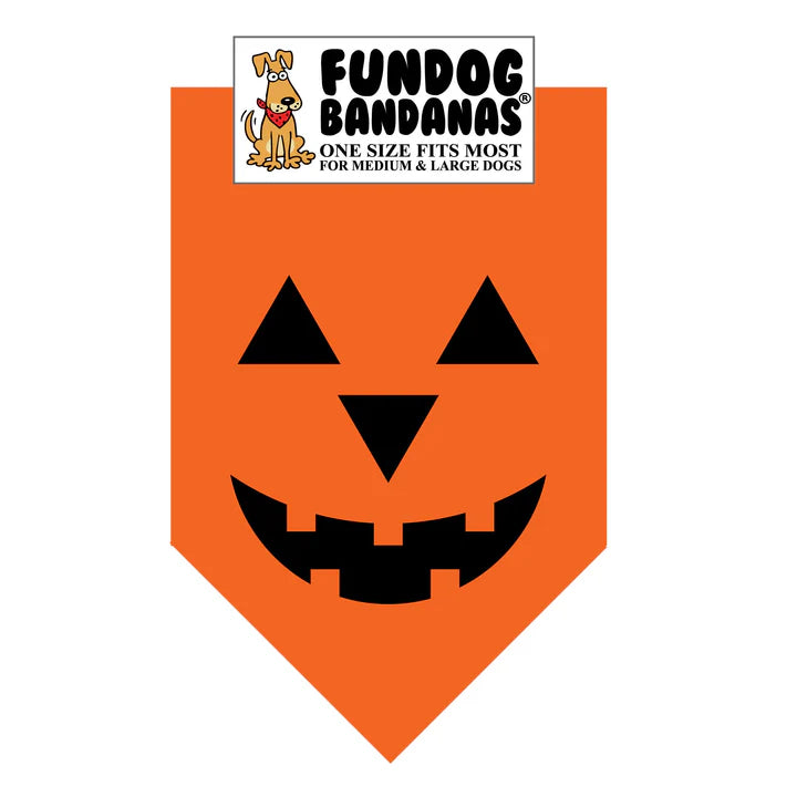 Dog Bandana Pumpkin Face