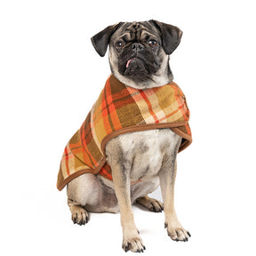 Dog Blanket Coat Rust Plaid