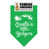 Dog Bandana Santa's Little Yelper - Green