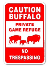 Caution Buffalo Sign