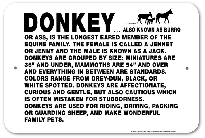 Donkey Information Sign