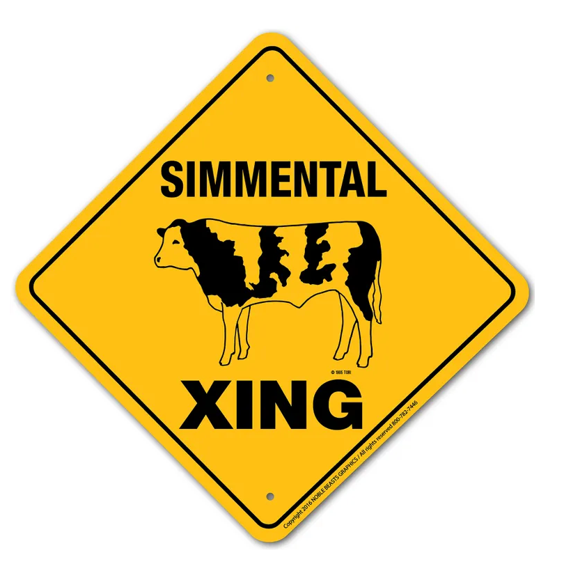 Simmental Cow X-ing Sign