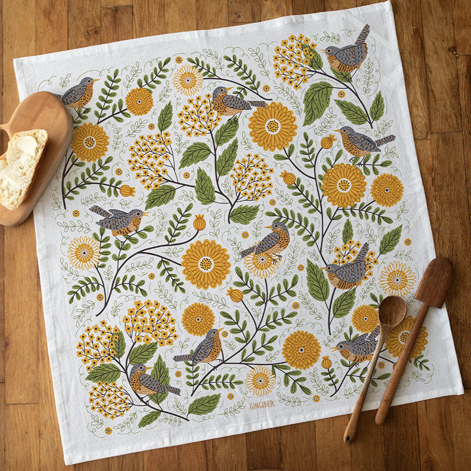 Gingiber Tea Towel Mums & Robins