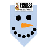 Dog Bandana Snowman Face - Blue