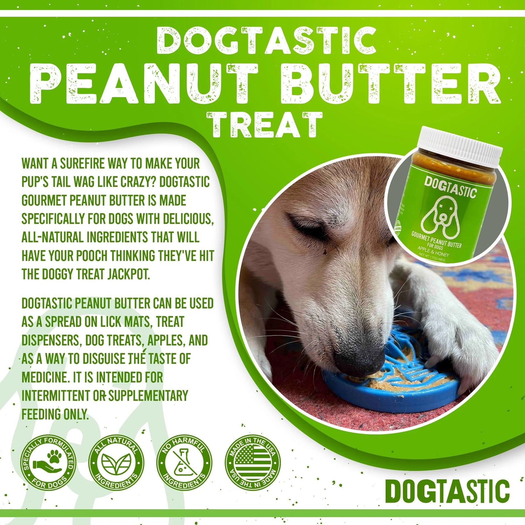 Dogtastic Gourmet Peanut Butter, Pumpkin, Honey for Dogs