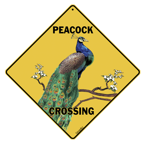 Peacock Crossing Sign by Crosswalks