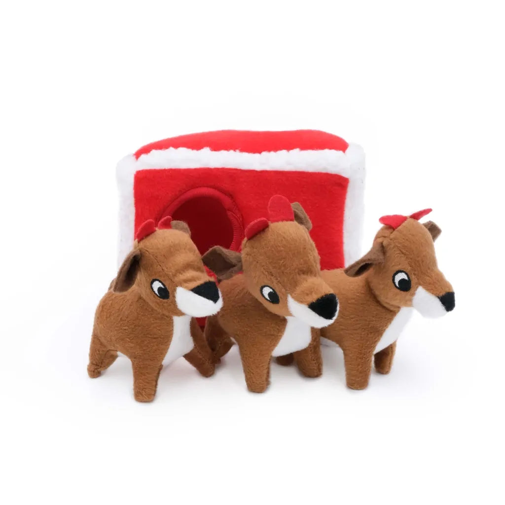 ZippyPaws - Holiday Zippy Burrow Reindeer Pen