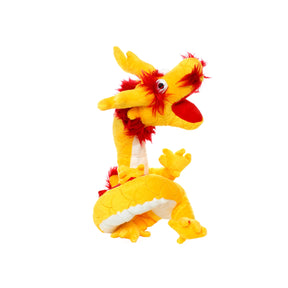 Mighty Dragon Yellow Plush Squeaky Dog Toy