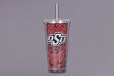 Tumbler w/ Lid & Straw Collegiate OSU Tie Dye