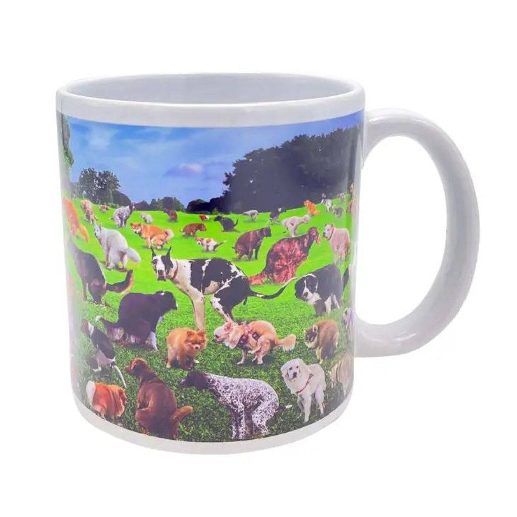 Island Dog Pooping Puppies Mug