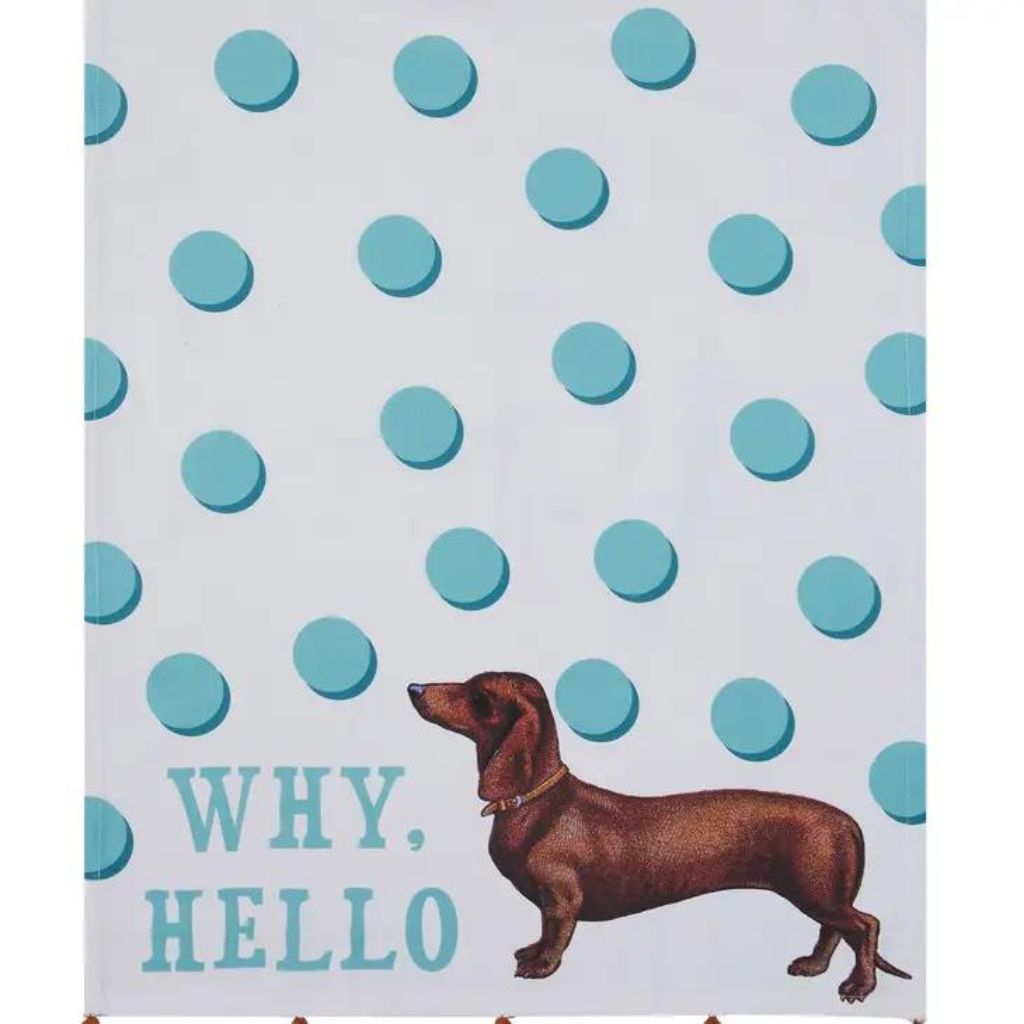 Peking Handicraft Why Hello Dog Kitchen Towel