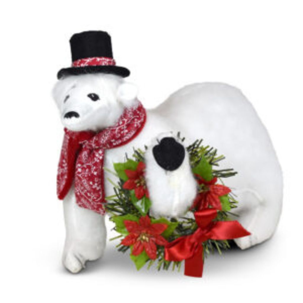 Annalee Poinsettia Polar Bear