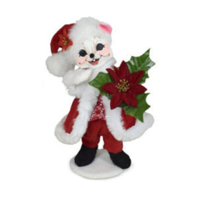 Annalee Poinsettia Santa Mouse