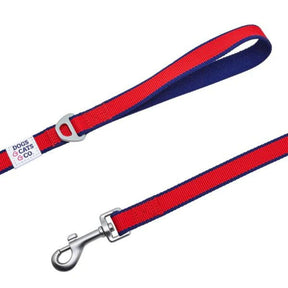 Contrast Stripe Red/Navy Dog Leash