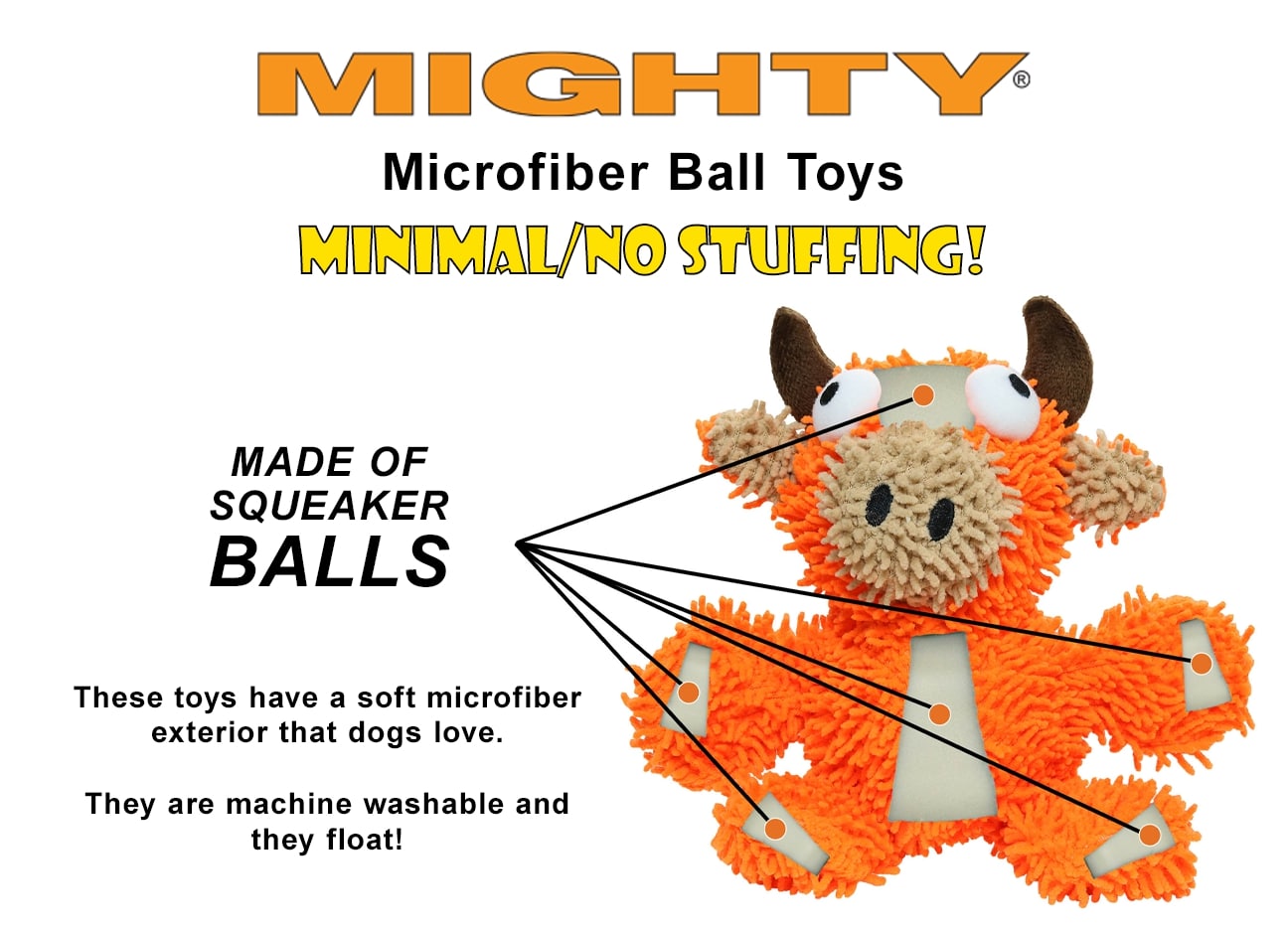 Mighty Microfiber Ball Bear Squeaky Durable Toy