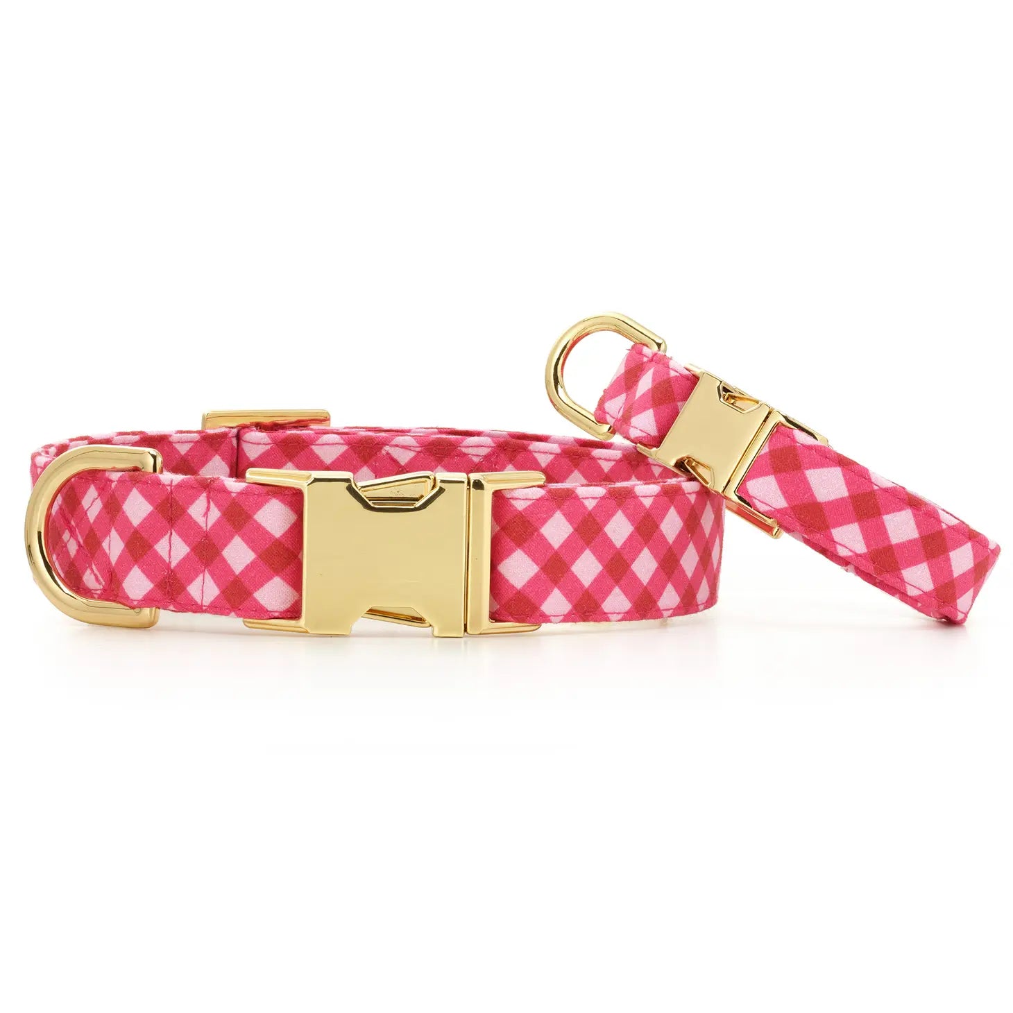 Raspberry Gingham Valentine's Day Dog Collar