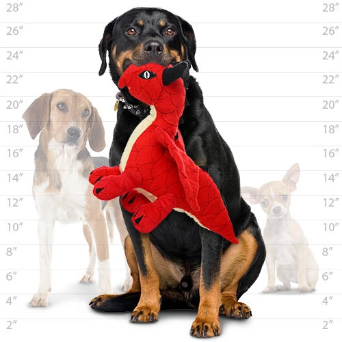 Mighty Dragon Red Plush Squeaky Dog Toy