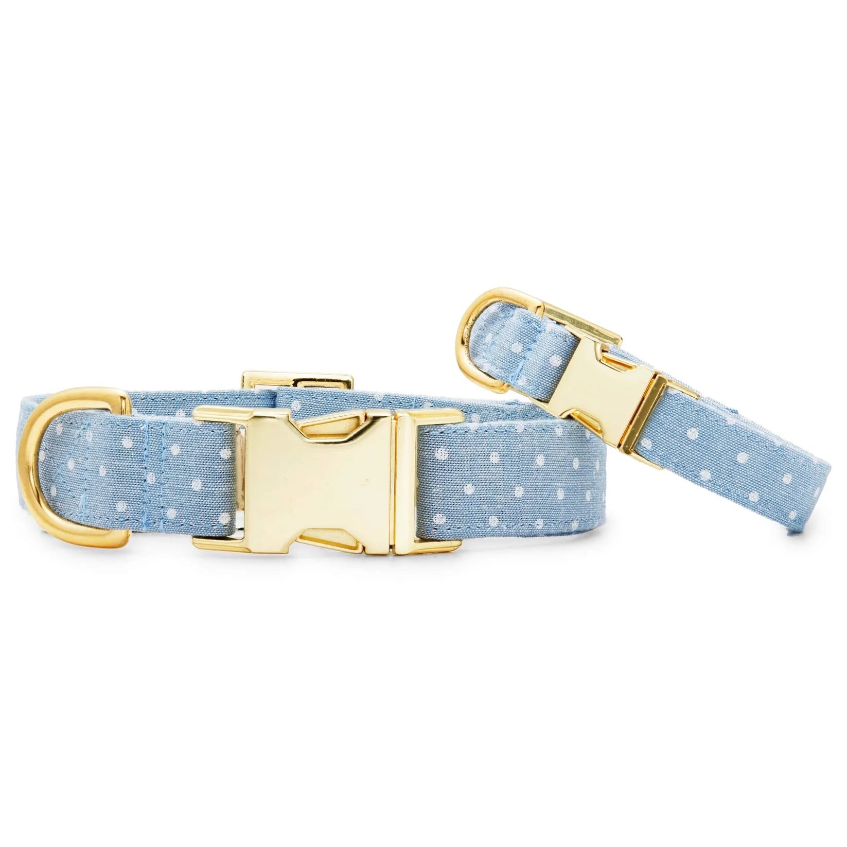 Dog Collar Chambray Dots