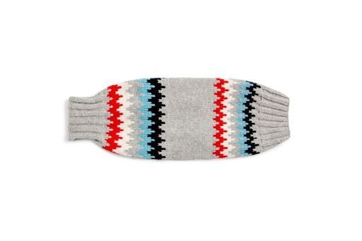 Dog Sweater Gray Chevron