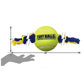 Petsport - Mega Tuff Ball Tug - Knotted 29" Rope With 6" Tuff Ball