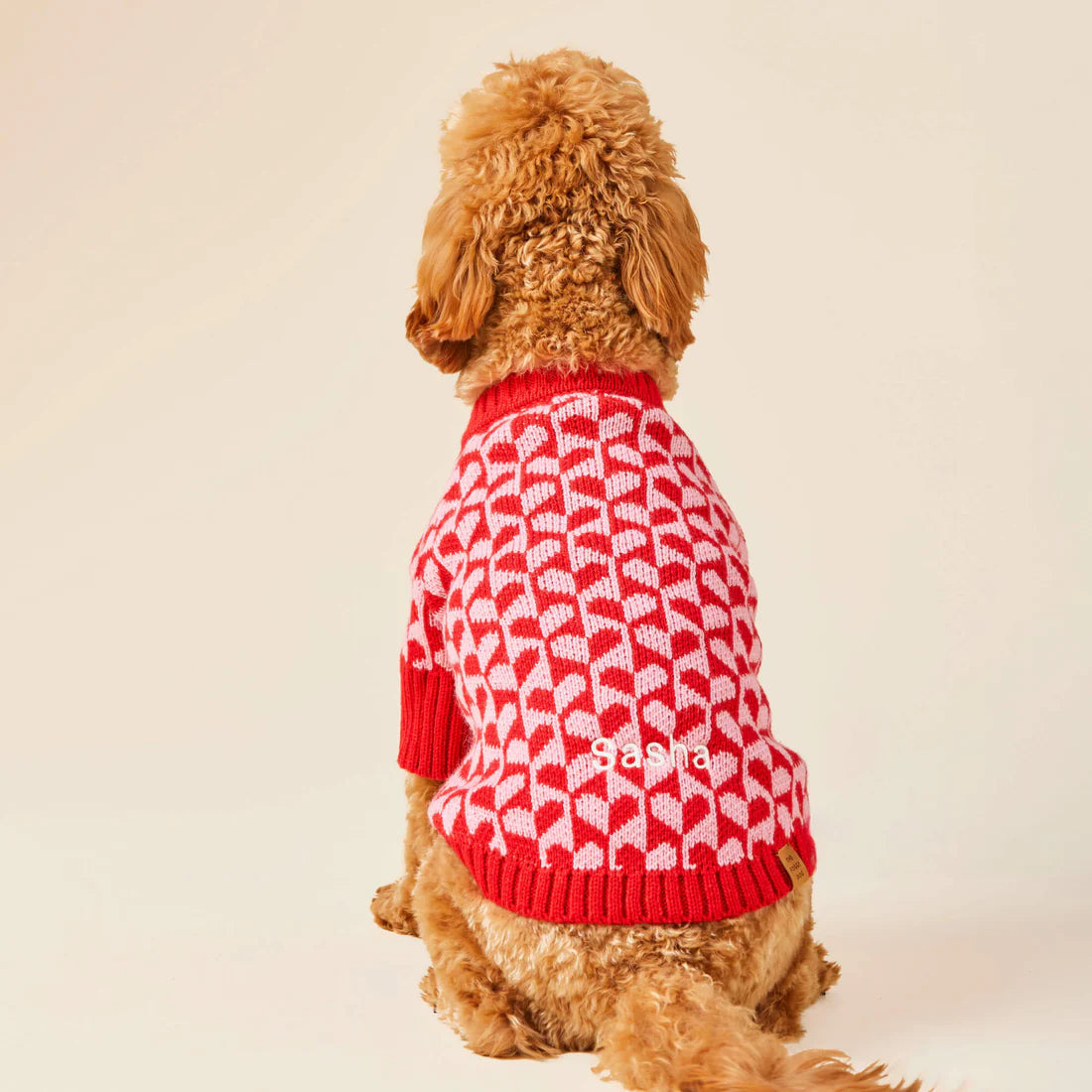 Dog Sweater Heart Stripe