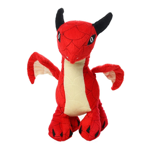 Mighty Dragon Red Plush Squeaky Dog Toy