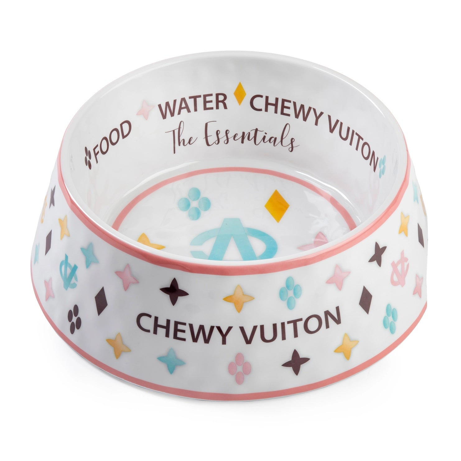 Haute Diggity Dog - Checker Chewy Vuiton White Dog Bowl