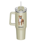 Tumbler with Handle & Straw Pitbull