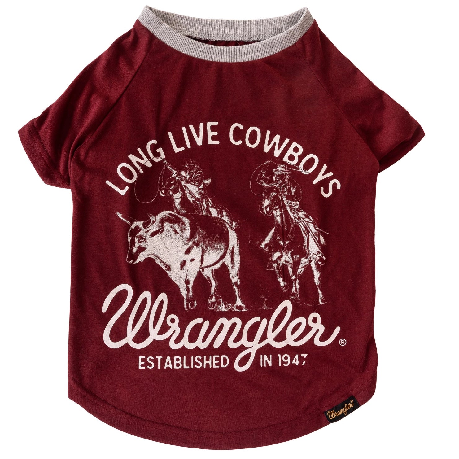 Dog Tee Long Live Cowboys Maroon