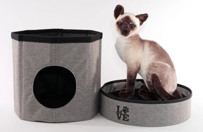 Precious Tails - Cat Cave Home Base 2-Tier Circular Collapsible