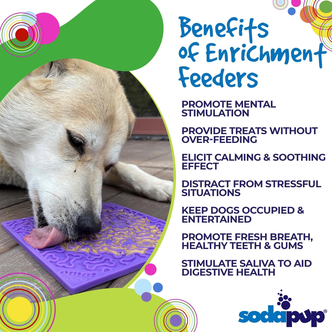 Enrichment Dog Lick Mat - Bone Design