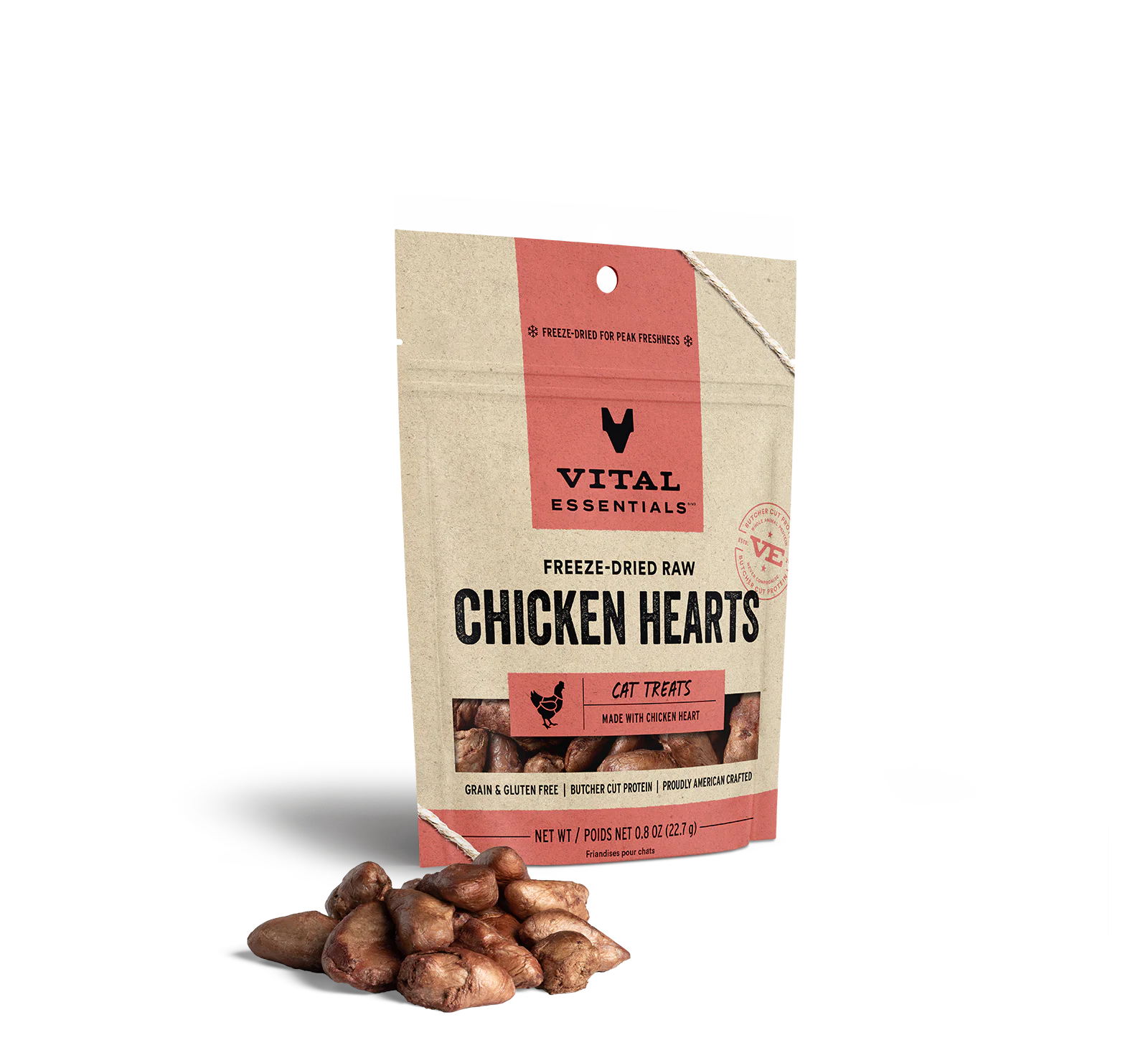 Vital Essentials - Chicken Hearts Freeze-Dried  Cat Treats