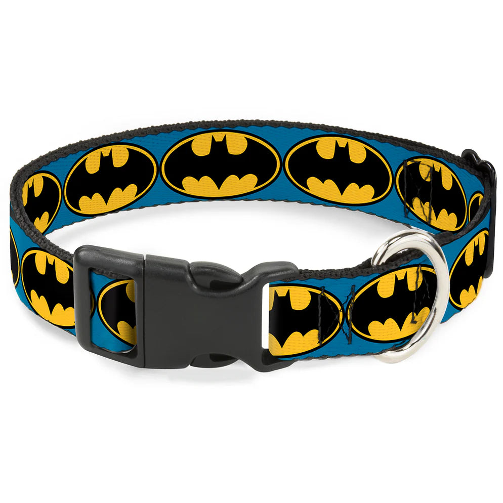 Buckle Down -  Plastic Clip Dog Collar, Bat Signal