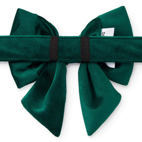 Dog Bow Forest Green Velvet