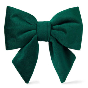 Dog Bow Forest Green Velvet