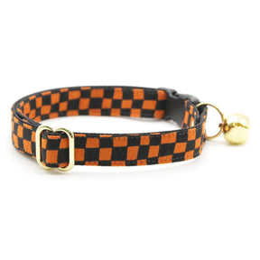 Cat Collar "Punk Rock Halloween Black & Orange Breakaway