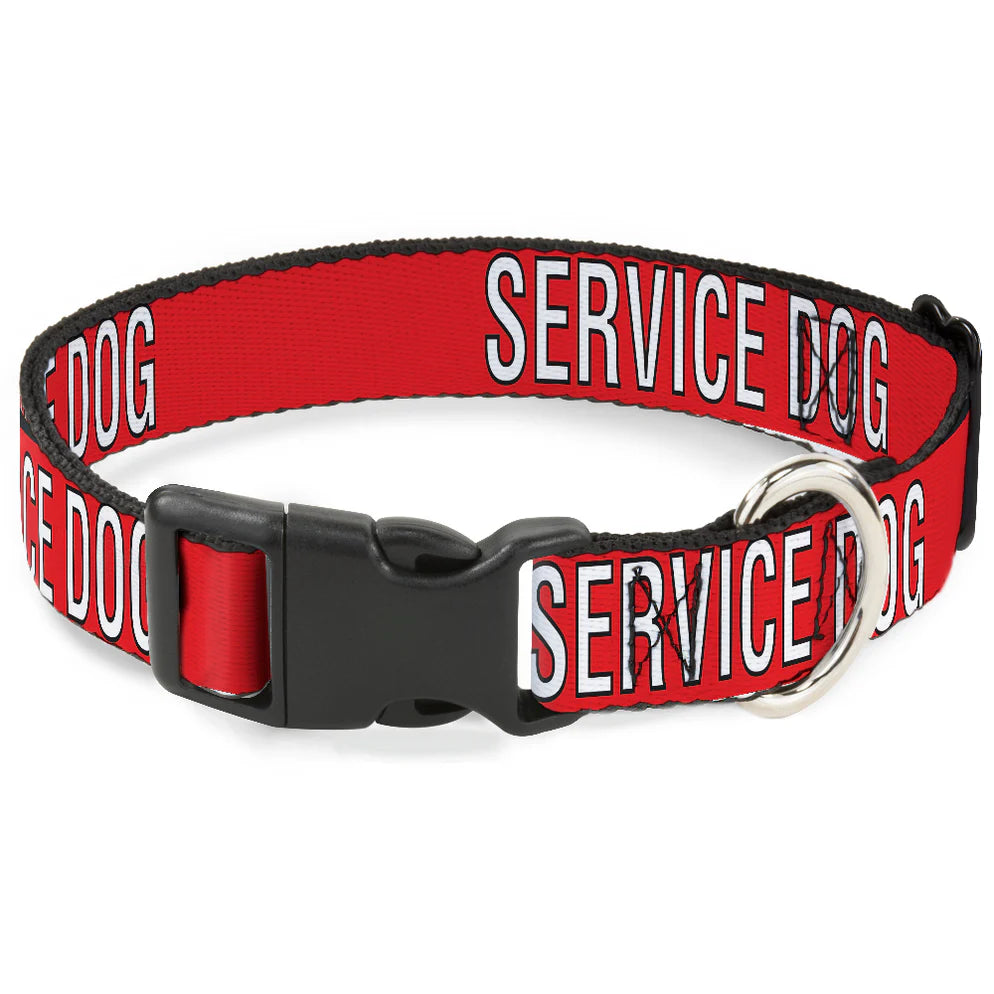 Buckle Down - Plastic Clip Dog Collar Narrow, Service Dog