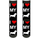 Buckle Down - I Heart My Wiener Dog Crew Socks