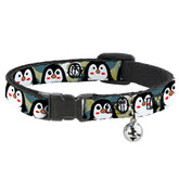 Buckle Down - Cat Collar Breakaway with Bell, Penguin Cartoon