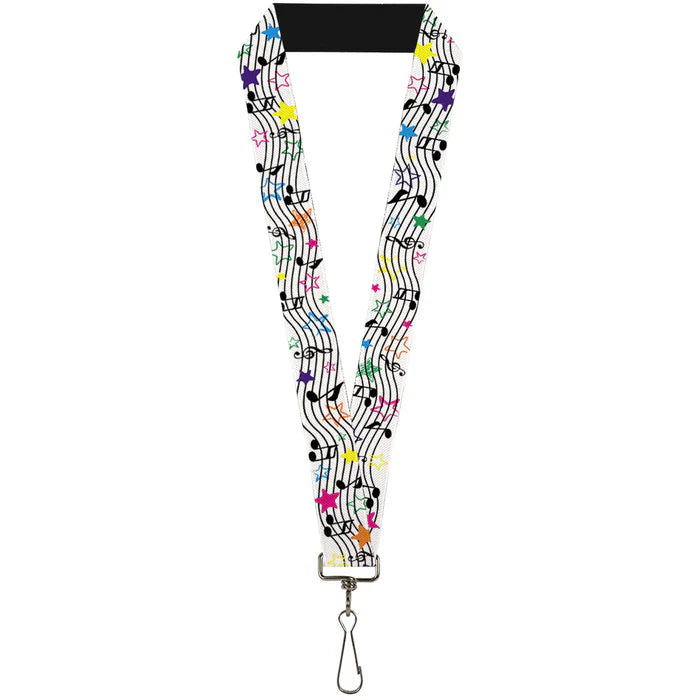 Buckle Down - Lanyard Music Notes Stars & Colors